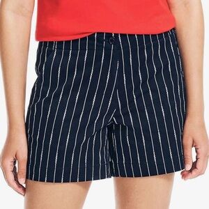Nautica Womens Midweight Mid-Rise Navy Twill Shorts (US, Numeric, 4, Navy Seas)